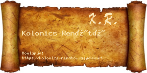 Kolonics Renátó névjegykártya
