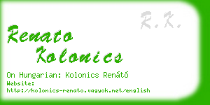 renato kolonics business card