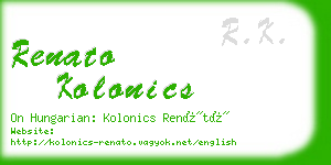 renato kolonics business card